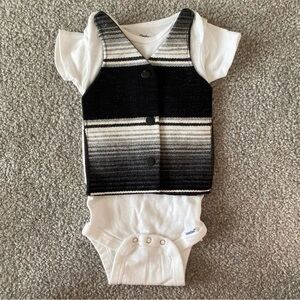Gerber Baby Organic Cotton Black and White Baby Onesie with Vest